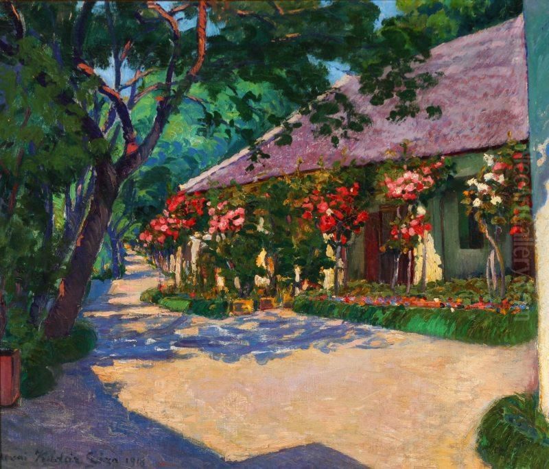 Rozsafak Oil Painting by Geza Kadar