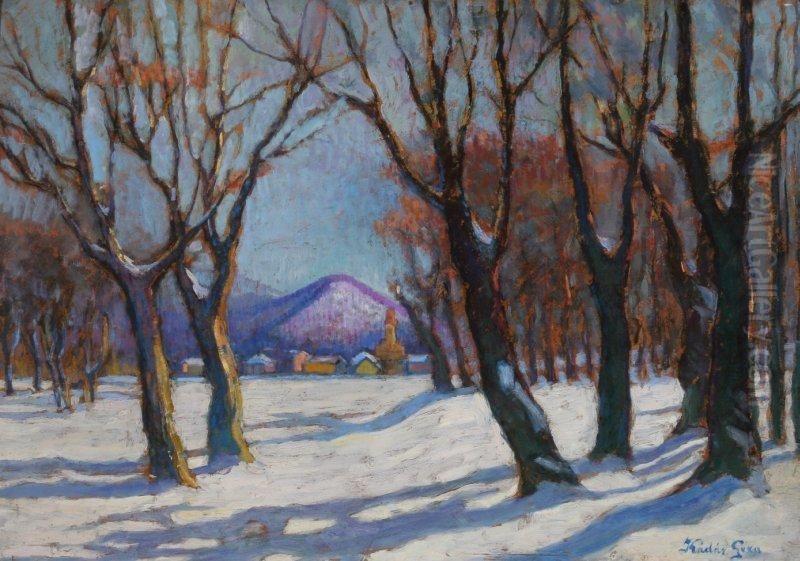 Teli Nagybanya Oil Painting by Geza Kadar