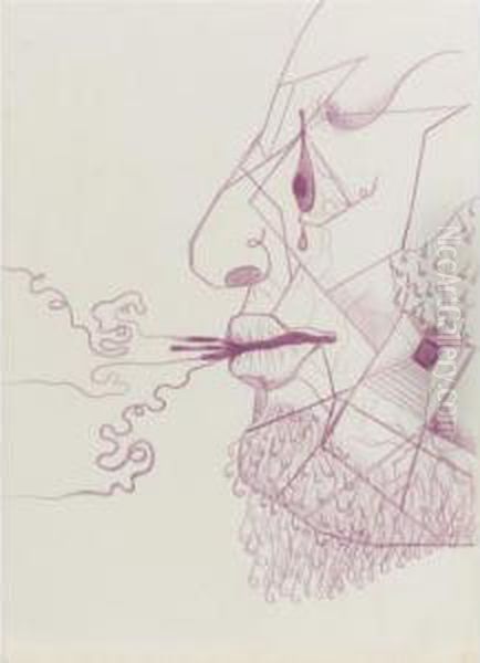 Surrealist Drawing, Diego Oil Painting by Frida Kahlo