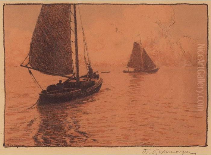 Color Lithograph Oil Painting by Friedrich Kallmorgen