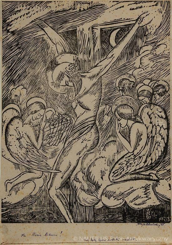 Ukrzyzowany Adorowany Przez Anioly Oil Painting by Anton Kaminski