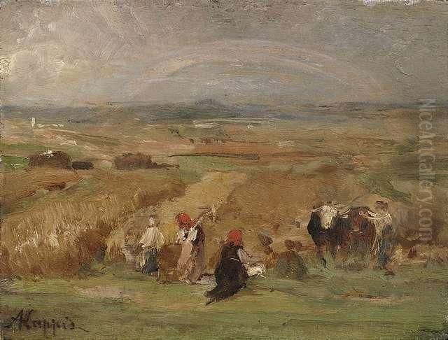 Hay Harvest. Oil Painting by Albert Kappis