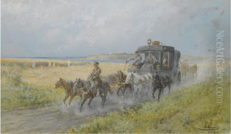 The Coach Oil Painting by Nikolai Nikolaevich Karazin