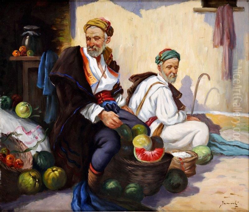 Predavaci Melonov Oil Painting by Janovsky Jan Karel