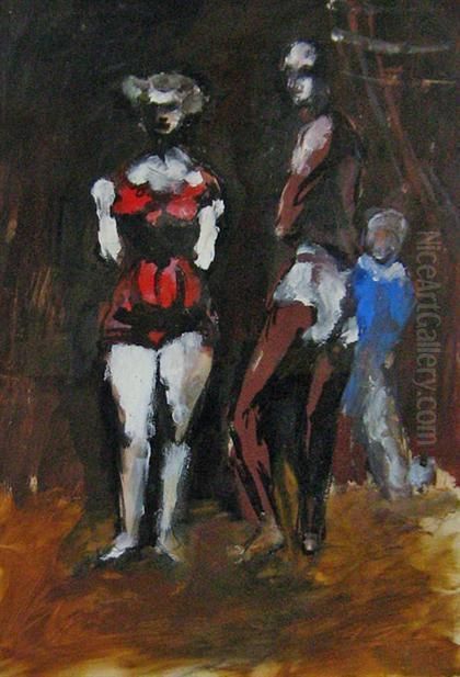 Circus Family Oil Painting by Leon Karp