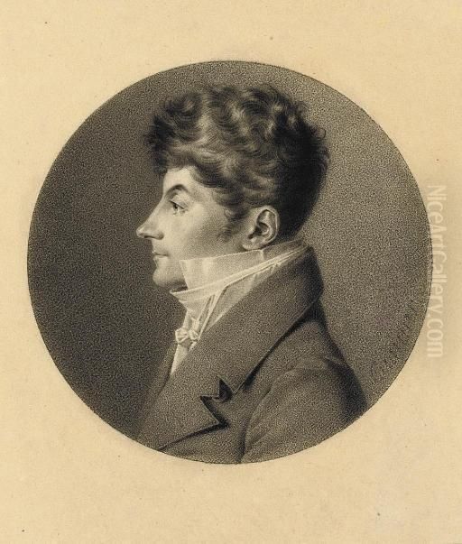 Portrait Of Jean-philippe Bronner, Bust-length, In Profile To The Left Oil Painting by Jean-Jacques Karpff (Casimir)