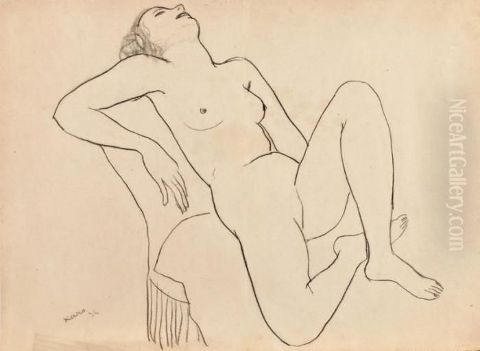 Nu Assis Oil Painting by Georges Kars