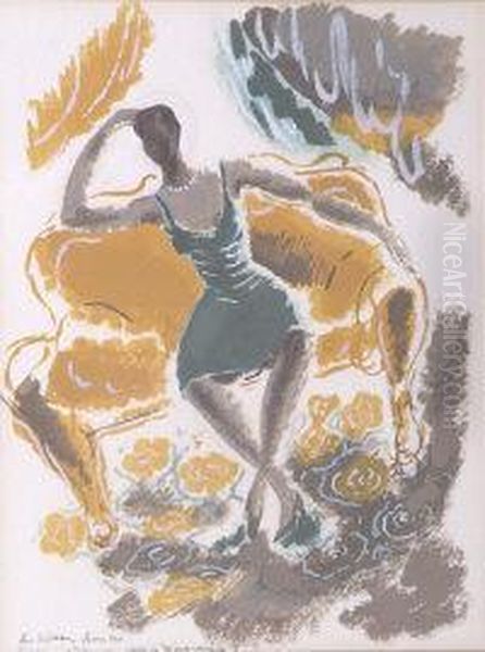 Seated Woman Oil Painting by Edward Mcknight Kauffer