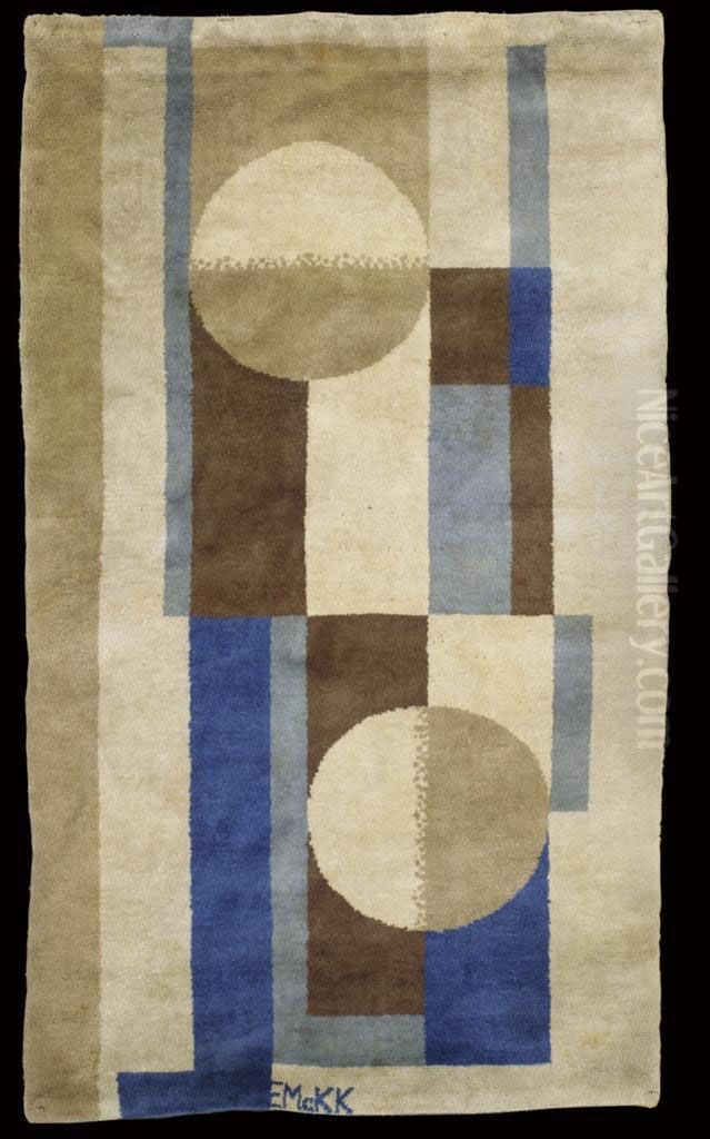 A Hand-woven And Knotted Wool Rug Oil Painting by Edward Mcknight Kauffer