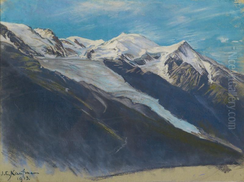Der Mont Blanc Oil Painting by Joseph Clemens Kaufmann
