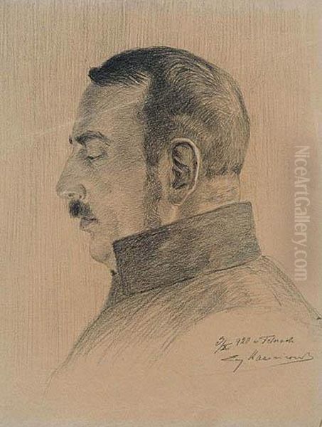 Portret Gen. Stefana Paslawskiego Oil Painting by Eugeniusz Kazimirowski