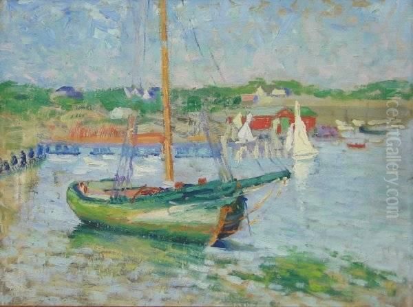 Massachusetts Coast Oil Painting by Susette Inloes S. Keast