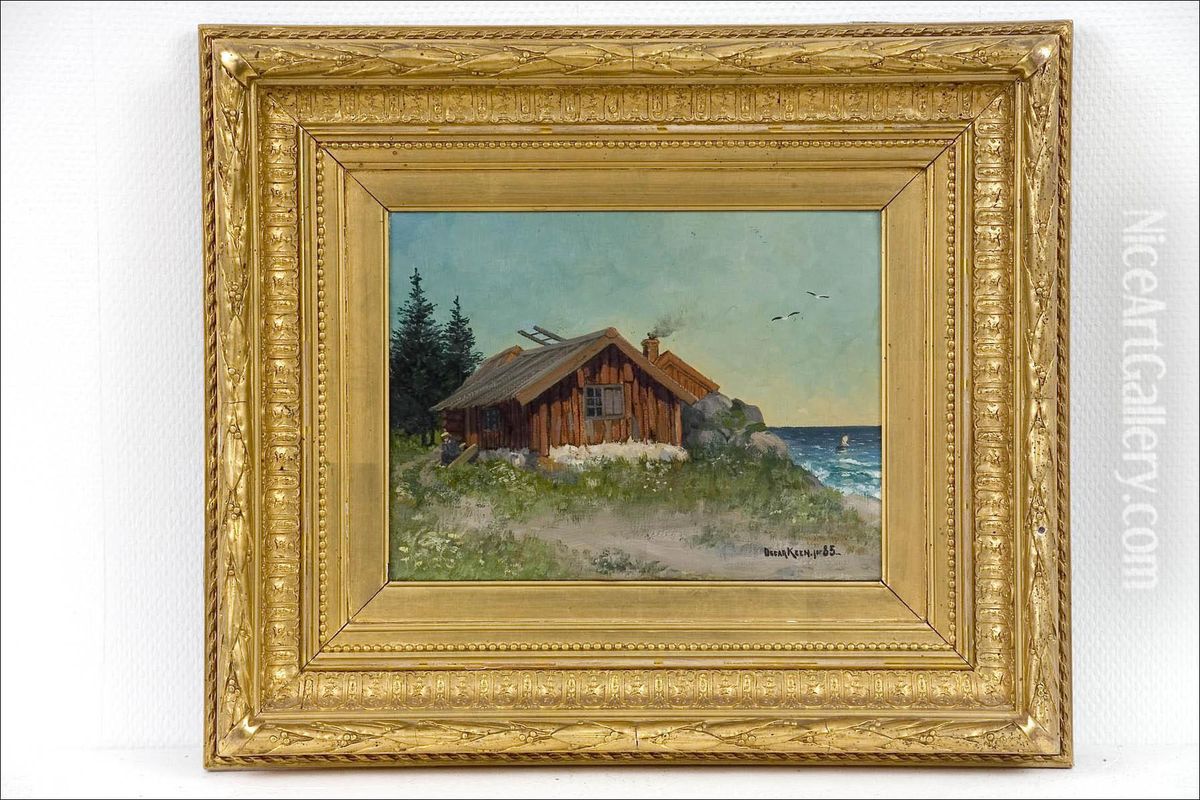 Punainen Mokki - Rod Stuga. Oil Painting by Oscar Keen