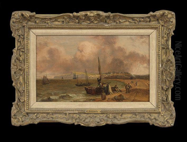 Bringing In The Catch Oil Painting by Joseph Kennedy