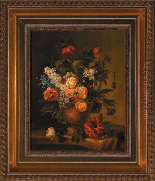 Bouquet Of Flowers Oil Painting by Anna Elisabeth Kerling