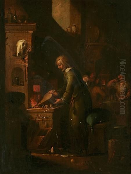 Follower Of
'the Alchemist' Oil Painting by Cornelis Ketel