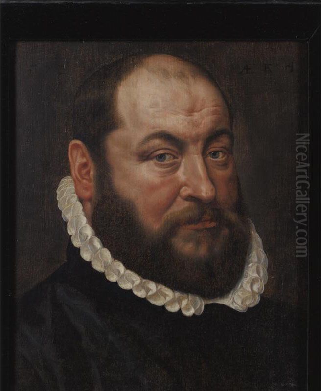 Portrait Of A Bearded Man Oil Painting by Adriaen Thomasz. Key