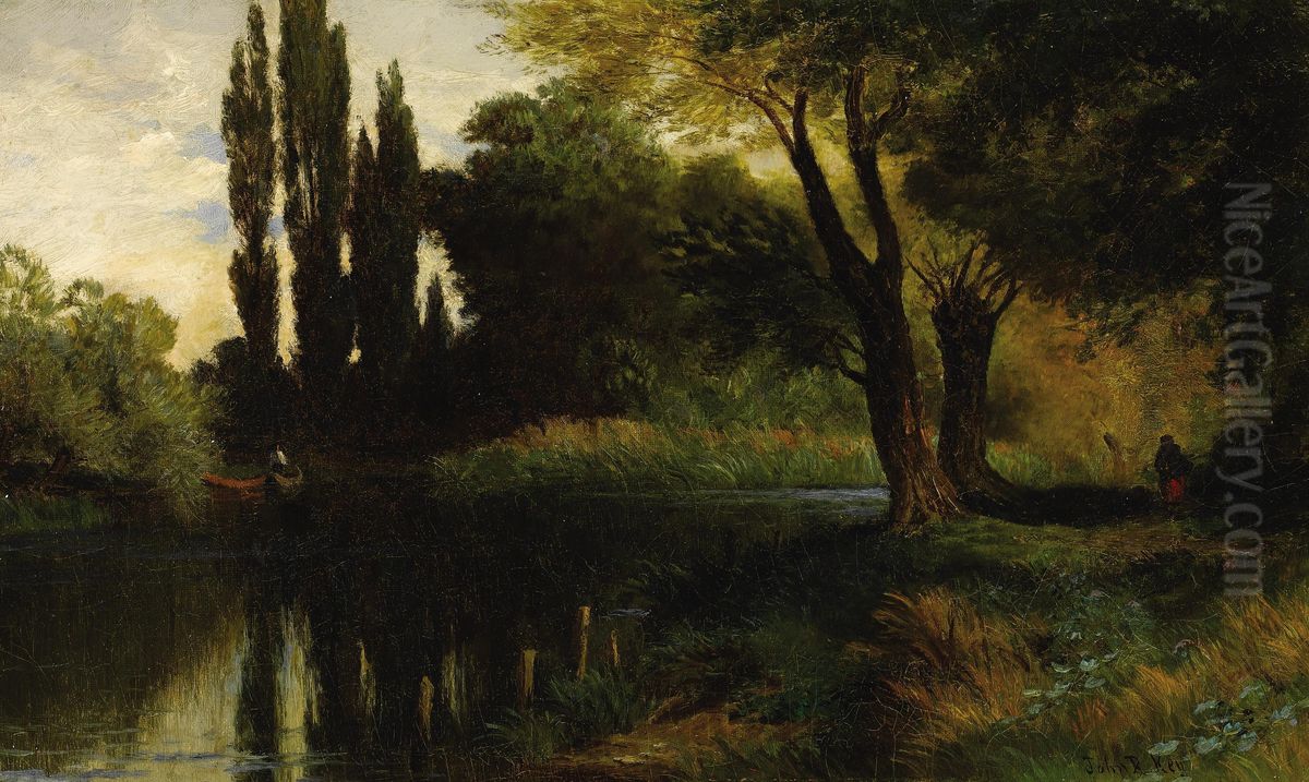 Afternoon On The Lake Oil Painting by John Ross Key