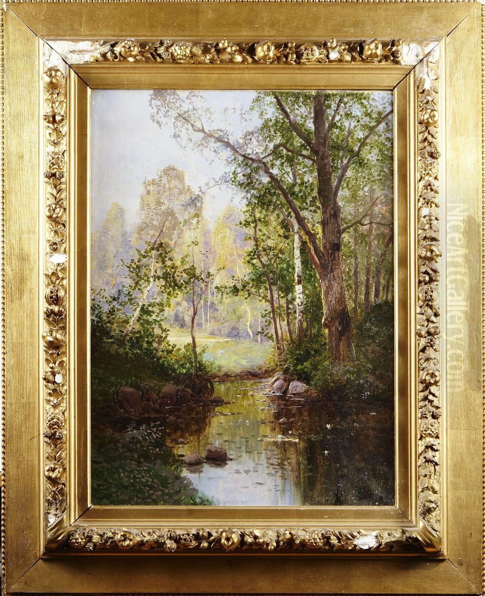 Landskap Oil Painting by Johan Kindborg