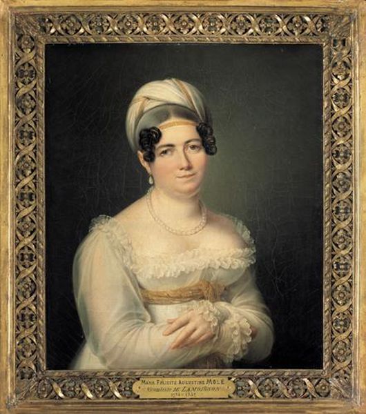 Ritratto Di Marie Felicite Augustine Mole Viscontessa DiLamoignon Oil Painting by Francois Josephe Kinson