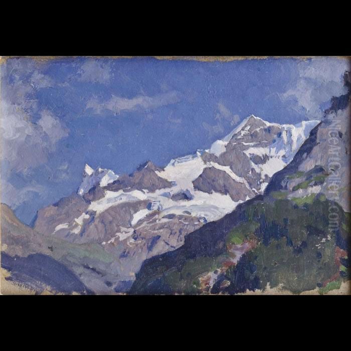 Paesaggio Montano Del Trentino Oil Painting by Erich Kips