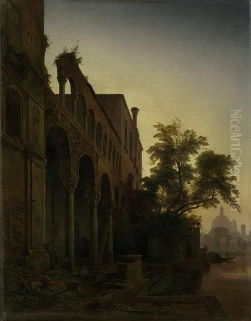 Palazzo Fondaco Dei Turchi Am Canale Grande In Venedig Oil Painting by Albert Emil Kirchner