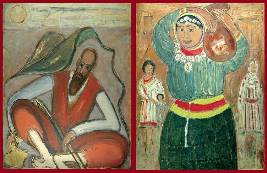 Para Obrazow Oil Painting by Jecheskiel Dawid Kirszenbaum