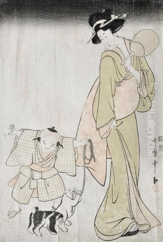 Chuban Oil Painting by Kitagawa Utamaro