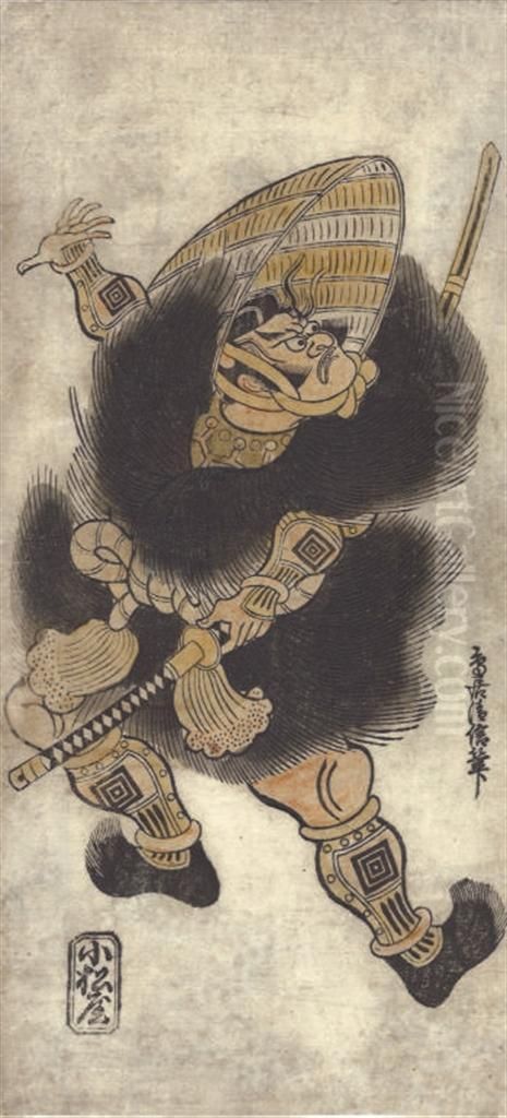 Hand-applied Oil Painting by Torii Kiyonobu