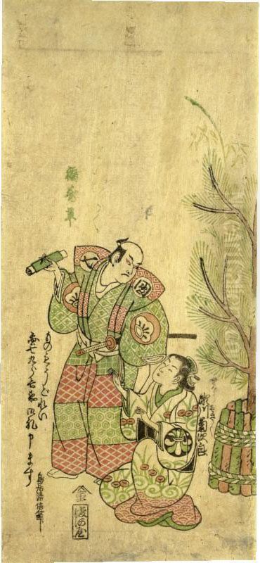 Segawa Kikujiro I As Okiku And Fujikawa Heikuro I As Joro-ya Teishu Jituwa Higuchi No Jiro Oil Painting by Torii Kiyonobu