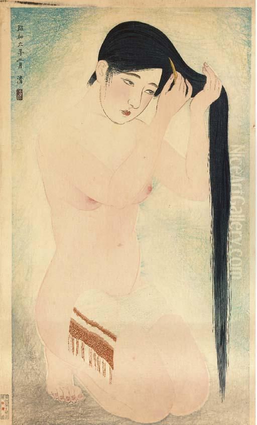 Kurokami Oil Painting by Kobayakawa Kiyoshi