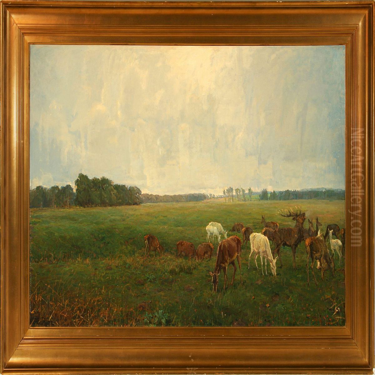 Septemberdag Paaeremitagesletten Oil Painting by Harald Kjaer