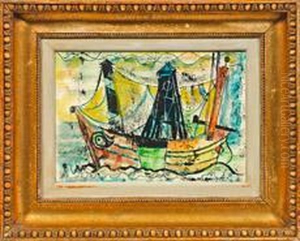 Fischkutter Oil Painting by Cesar Klein