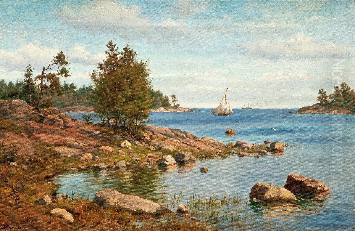 View Of The Archipelago Oil Painting by Oskar Conrad Kleineh