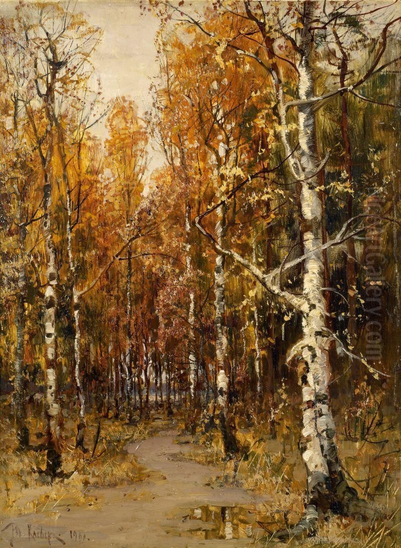 Sous-bois En Automne Oil Painting by Iulii Iul'evich (Julius) Klever