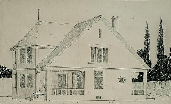 A Group Of Architectural Designs Oil Painting by Christiane Brix Klitgaard-May