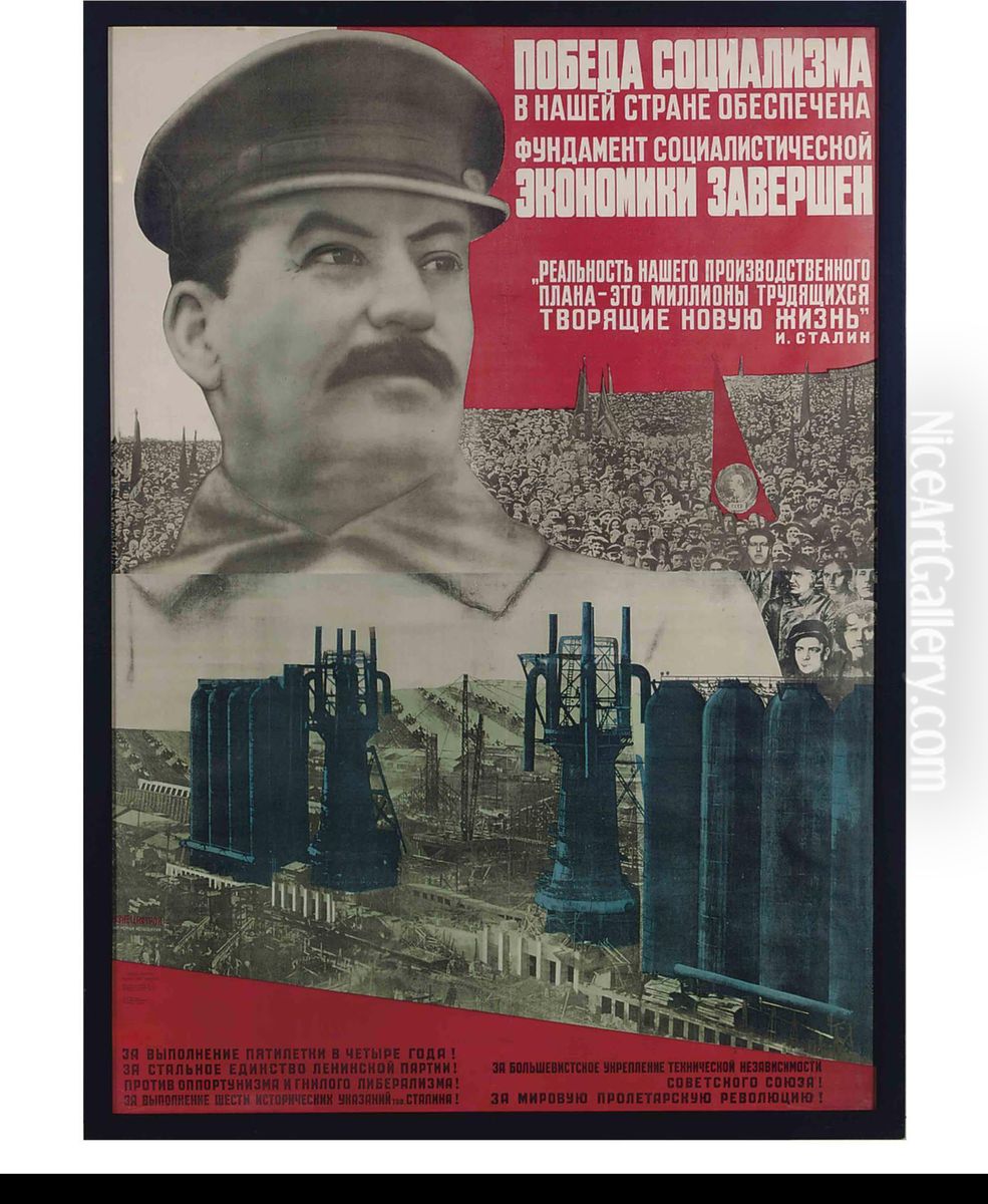 The Victory Of Socialism In Our Country; And A Companion Print Oil Painting by Gustav Gustavovich Kluzis