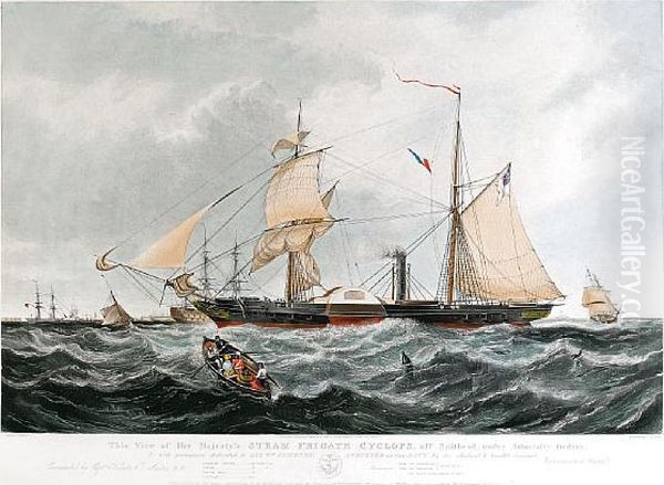 Her Majesty's Steam Fraigate Cyclops Oil Painting by Adolphus Knell