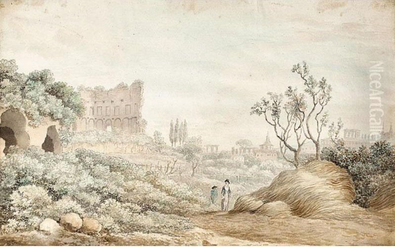 Terme Di Tito, Rome Oil Painting by Ellis Cordelia Knight