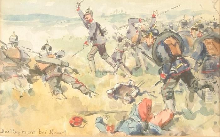 Das Regiment Bei Nouart Oil Painting by Richard Knotel