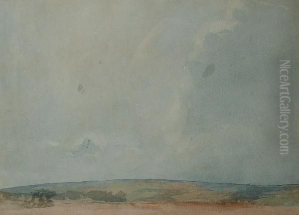 Extensive Country Landscape Oil Painting by Archibald Knox