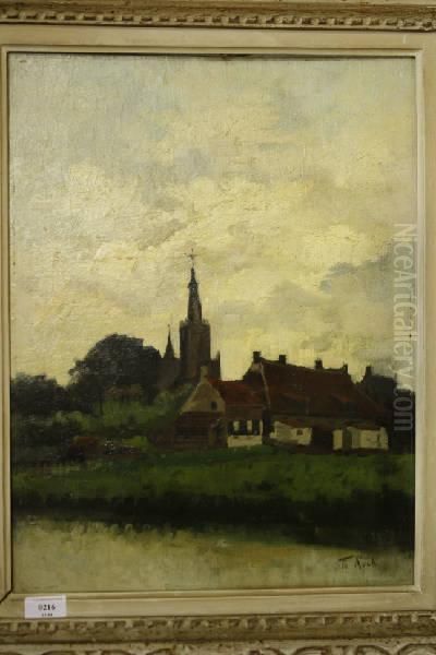 Kerkdorp Oil Painting by Theodor Koch