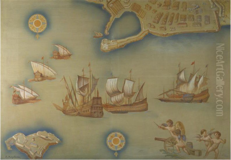 Crete Oil Painting by Lykourgos Lic Kogevinas /