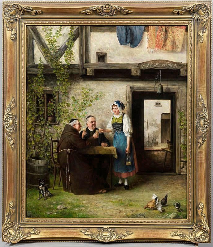 Zum Wohlhochwurden! Oil Painting by Ludwig Kohrl
