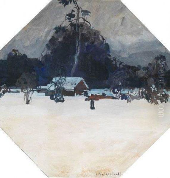 Paysage Enneige Oil Painting by Sergee Kolesnikoff