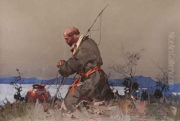 Pecheur Russe Oil Painting by Sergee Kolesnikoff