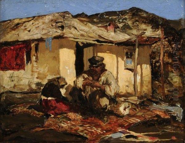 Marchand De Tapis Caucasien Oil Painting by Sergee Kolesnikoff