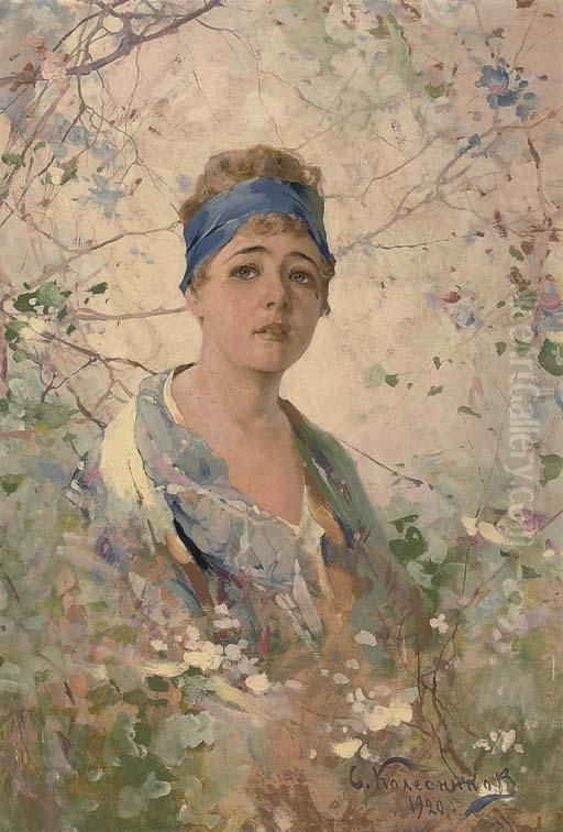 The Maiden Of Spring Oil Painting by Sergej Michaijlovic Kolesnikov