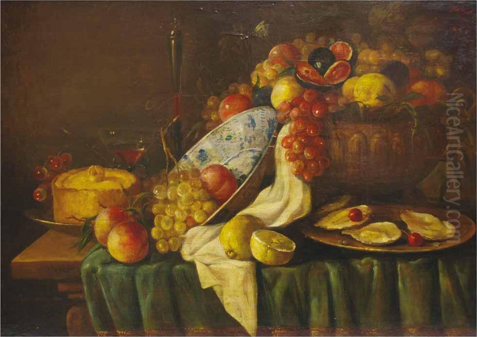 Bodegon De Frutas Oil Painting by Jacob I Koninck
