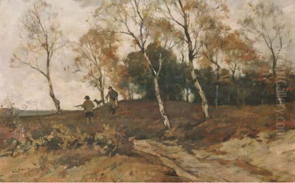 Huntsmen On The Heath Oil Painting by Edzard Willem Koning